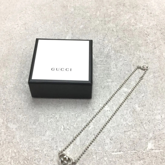 SALE on RARE! GUCCI DOUBLE HEART 💕 Necklace 925 Sterling Silver SO POPULAR!!!! - Picture 4 of 5